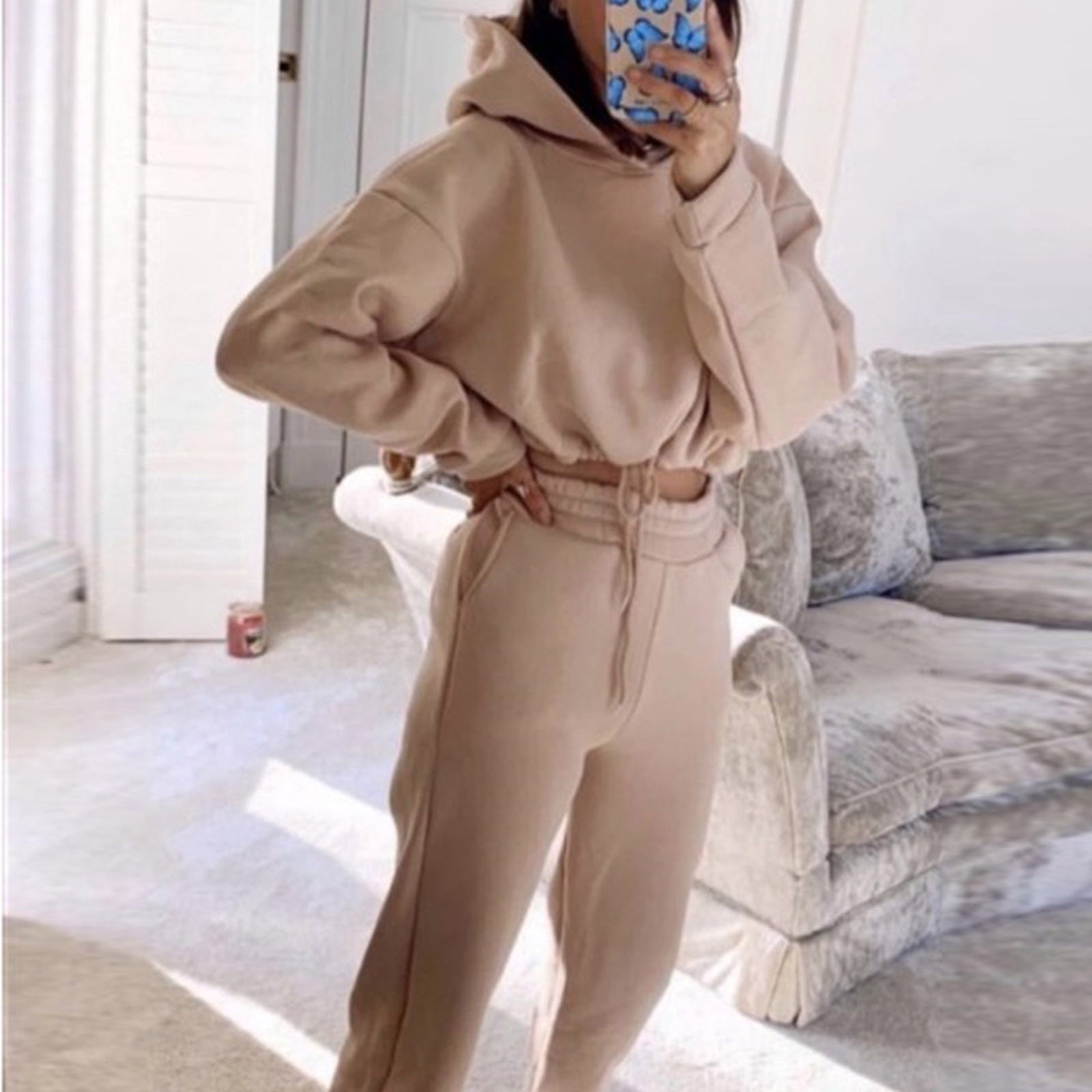 Women's Sexy Tracksuit Jogger Hoodie Set Sportwear