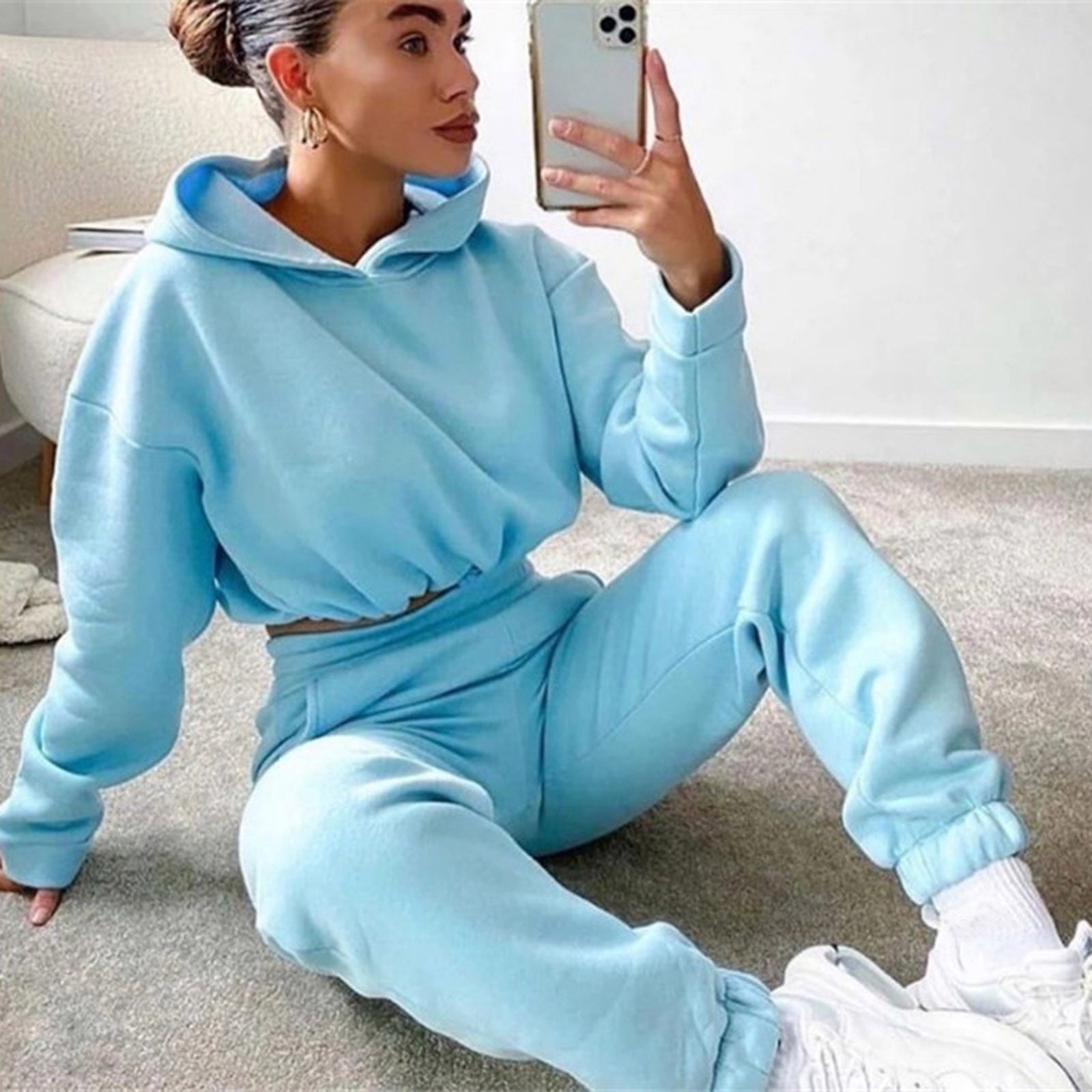 Women's Sexy Tracksuit Jogger Hoodie Set Sportwear