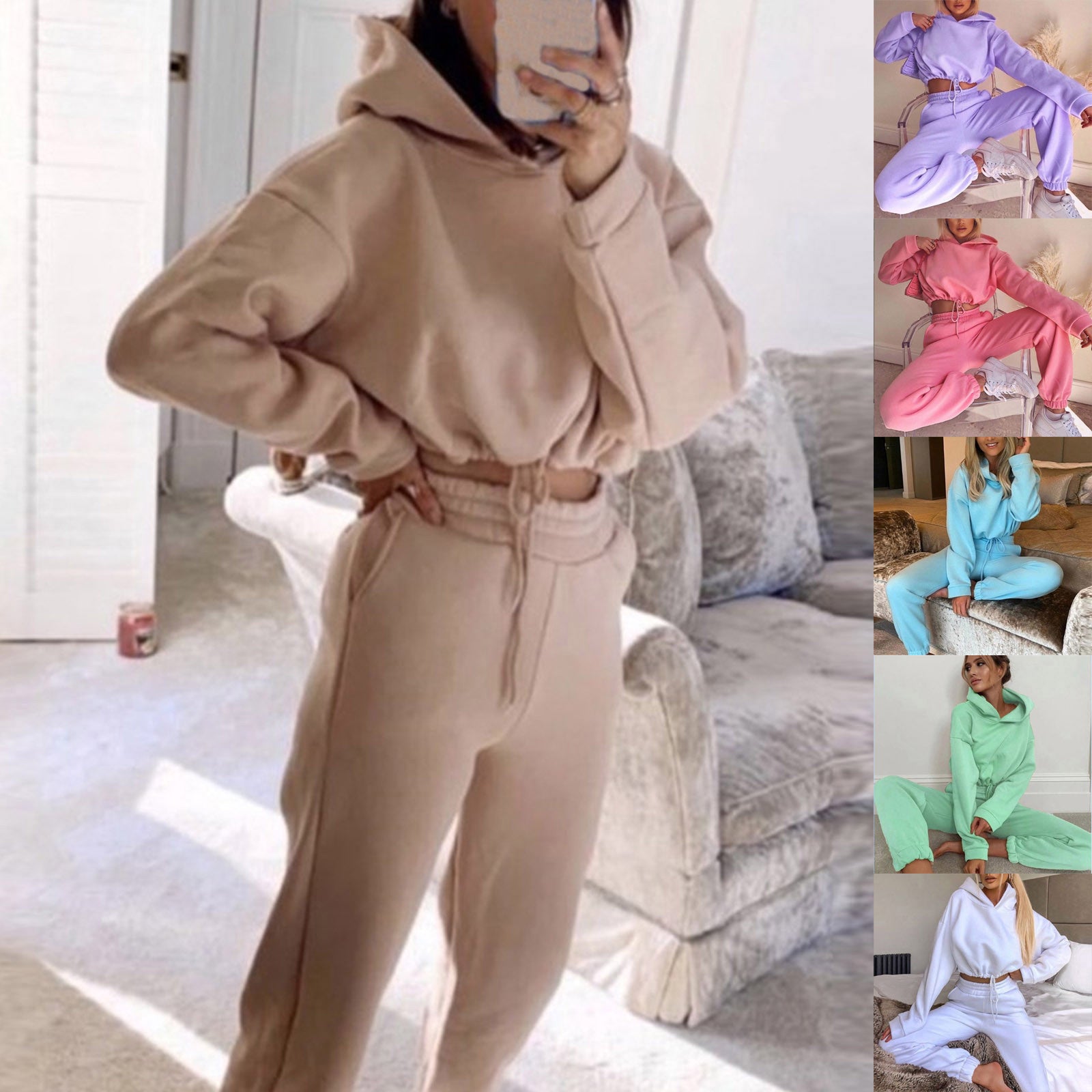 Women's Sexy Tracksuit Jogger Hoodie Set Sportwear