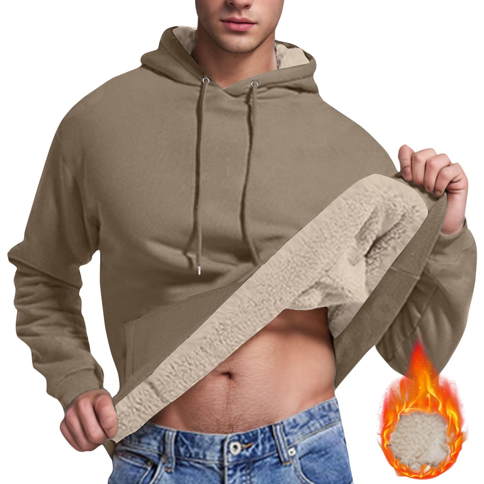 Winter Cold Protection Casual Men's Hoodie Cashmere