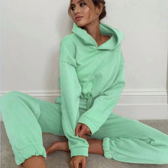 Women's Sexy Tracksuit Jogger Hoodie Set Sportwear